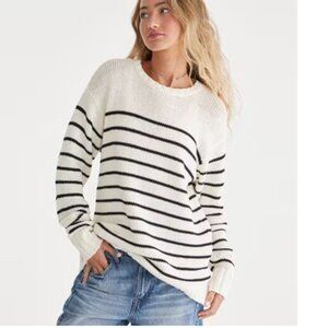 Aeropostale Women's Oversized Classic Striped Knit Crewneck Sweater NWT